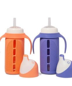 Set de 2 - Vaso de vidrio con sorbete para niños pequeños -