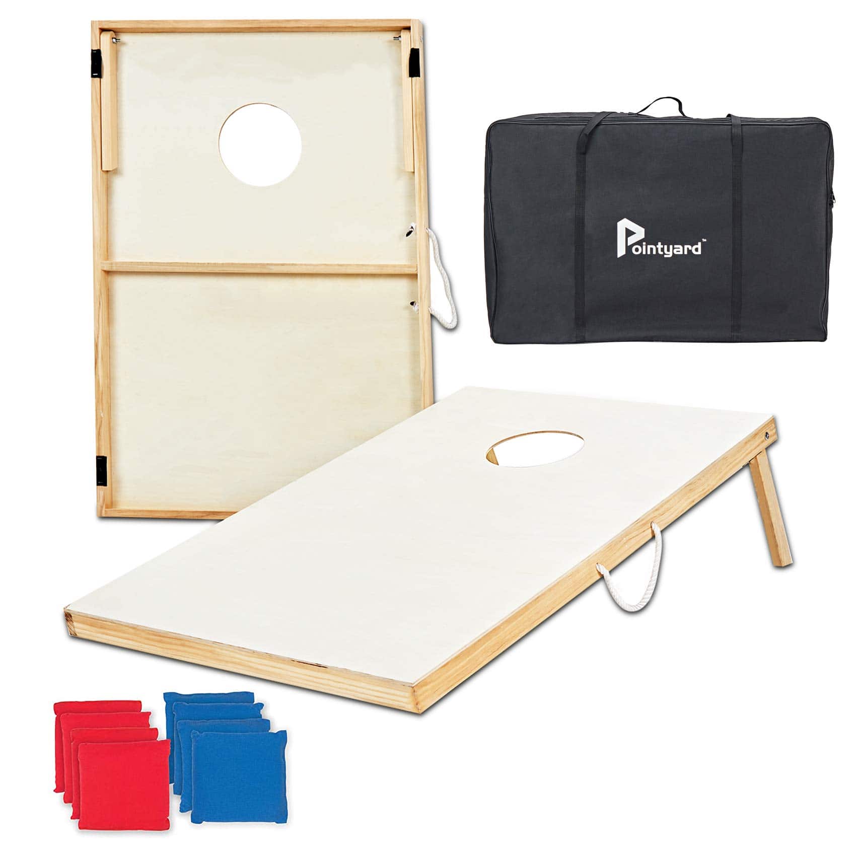Juego de Cornhole Pointyard 3X2FT de Pino, Juego de
