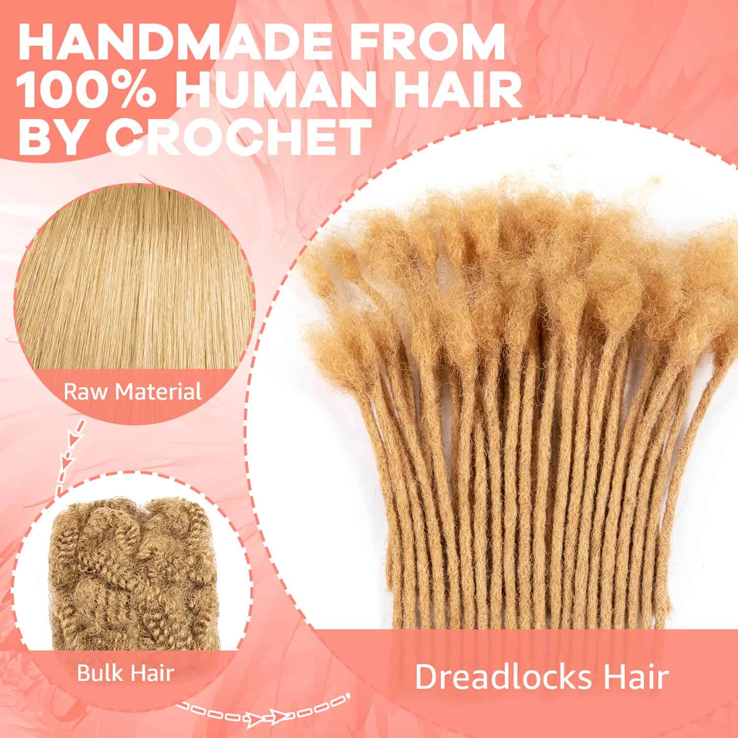 Extensiones de rastas de cabello humano de 8 pulgadas y 20 - Imagen 5