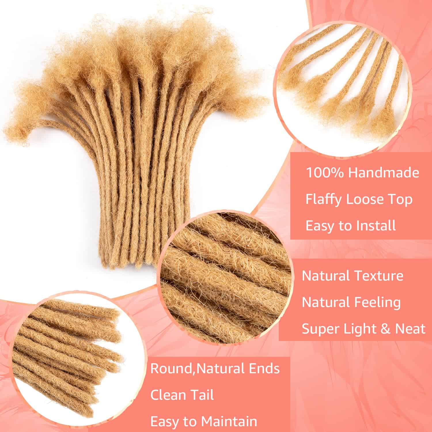 Extensiones de rastas de cabello humano de 8 pulgadas y 20 - Imagen 3