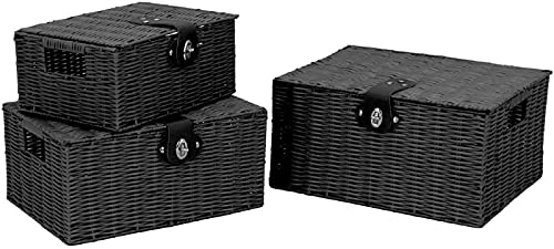 Conjunto de 3 Cestas de Almacenaje Tejidas con Tapa y - Imagen 8
