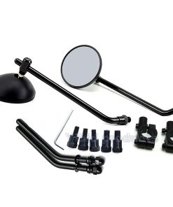 Yibid Espejos Retro Universales Redondos de 3" Negros Mate