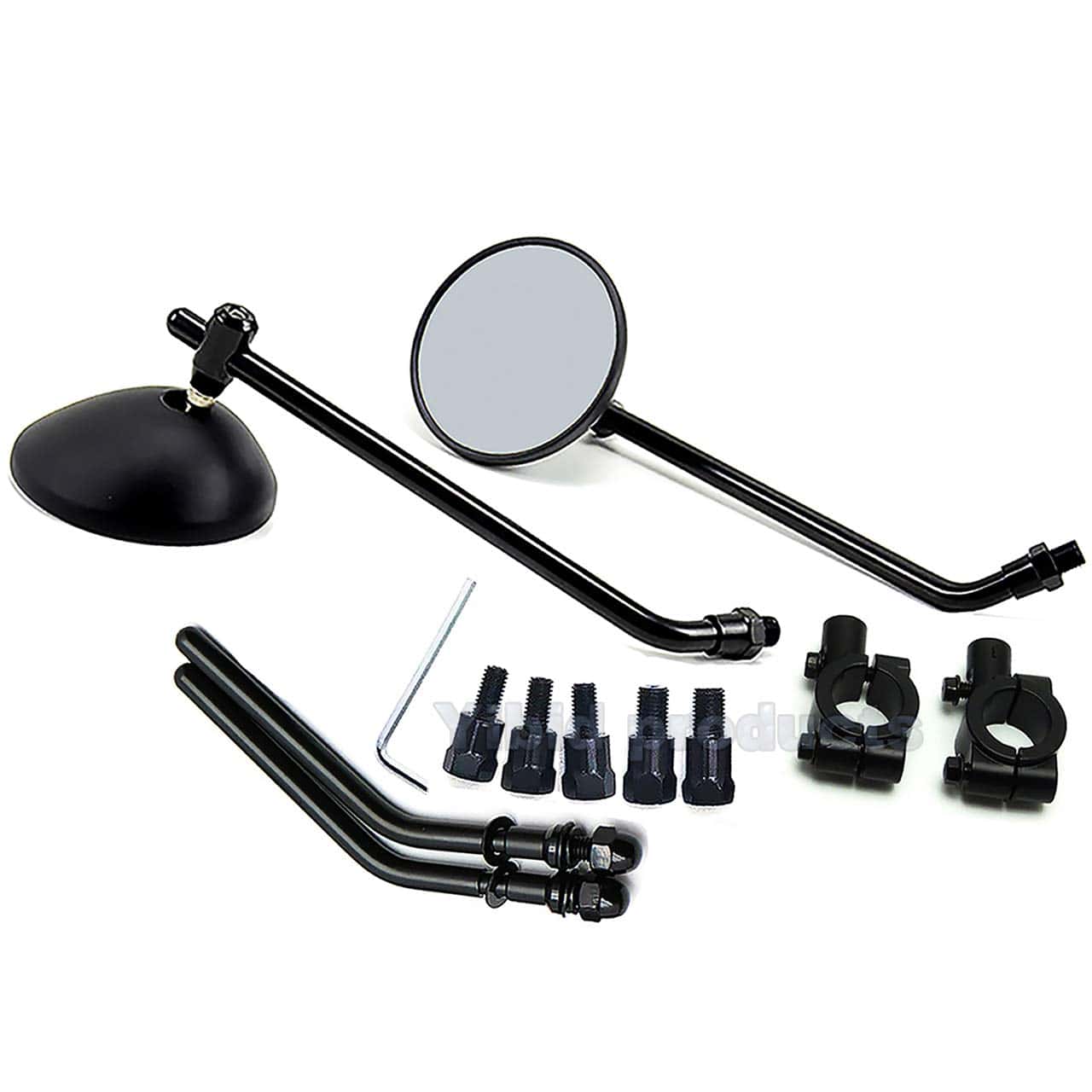 Yibid Espejos Retro Universales Redondos de 3" Negros Mate