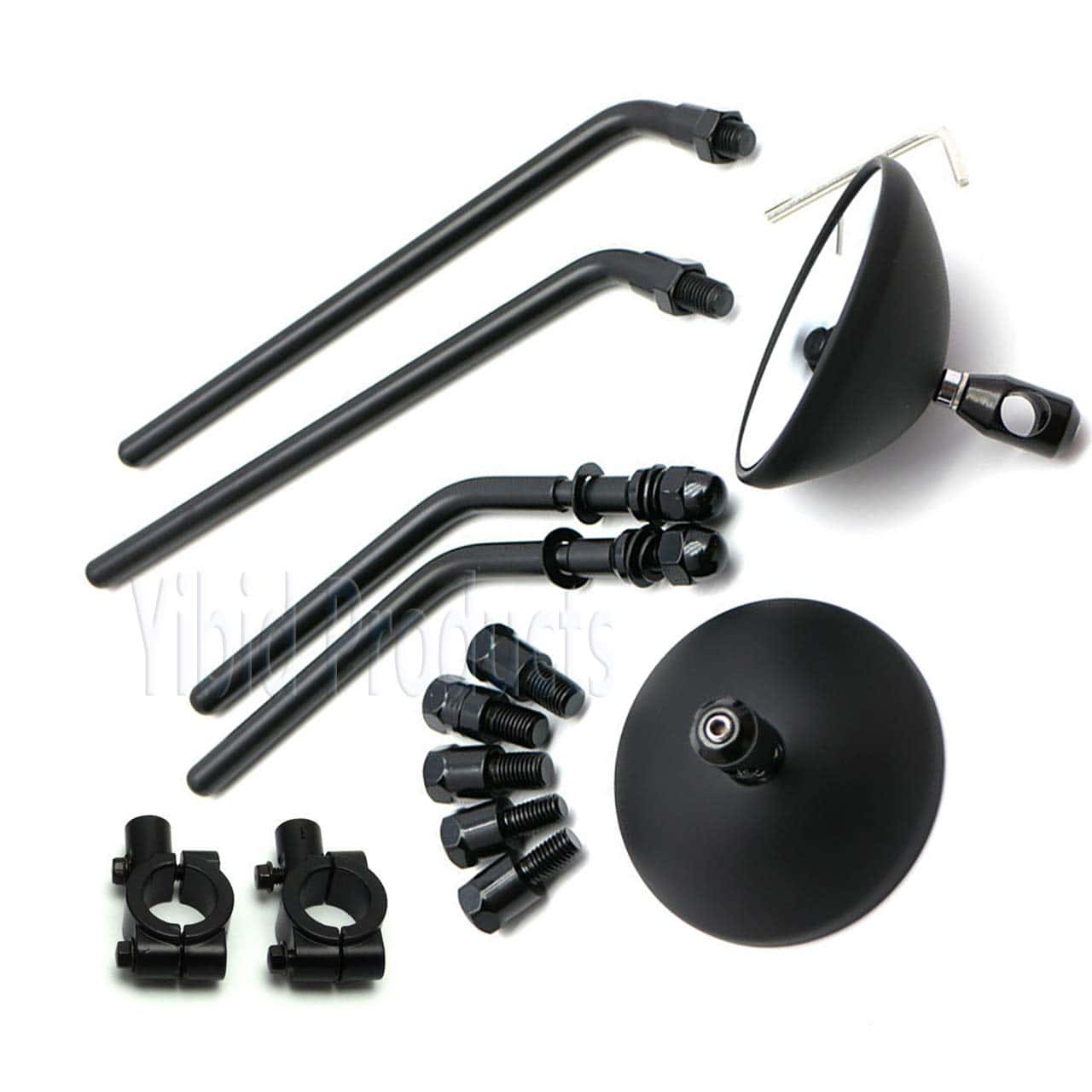 Yibid Espejos Retro Universales Redondos de 3" Negros Mate - Imagen 5