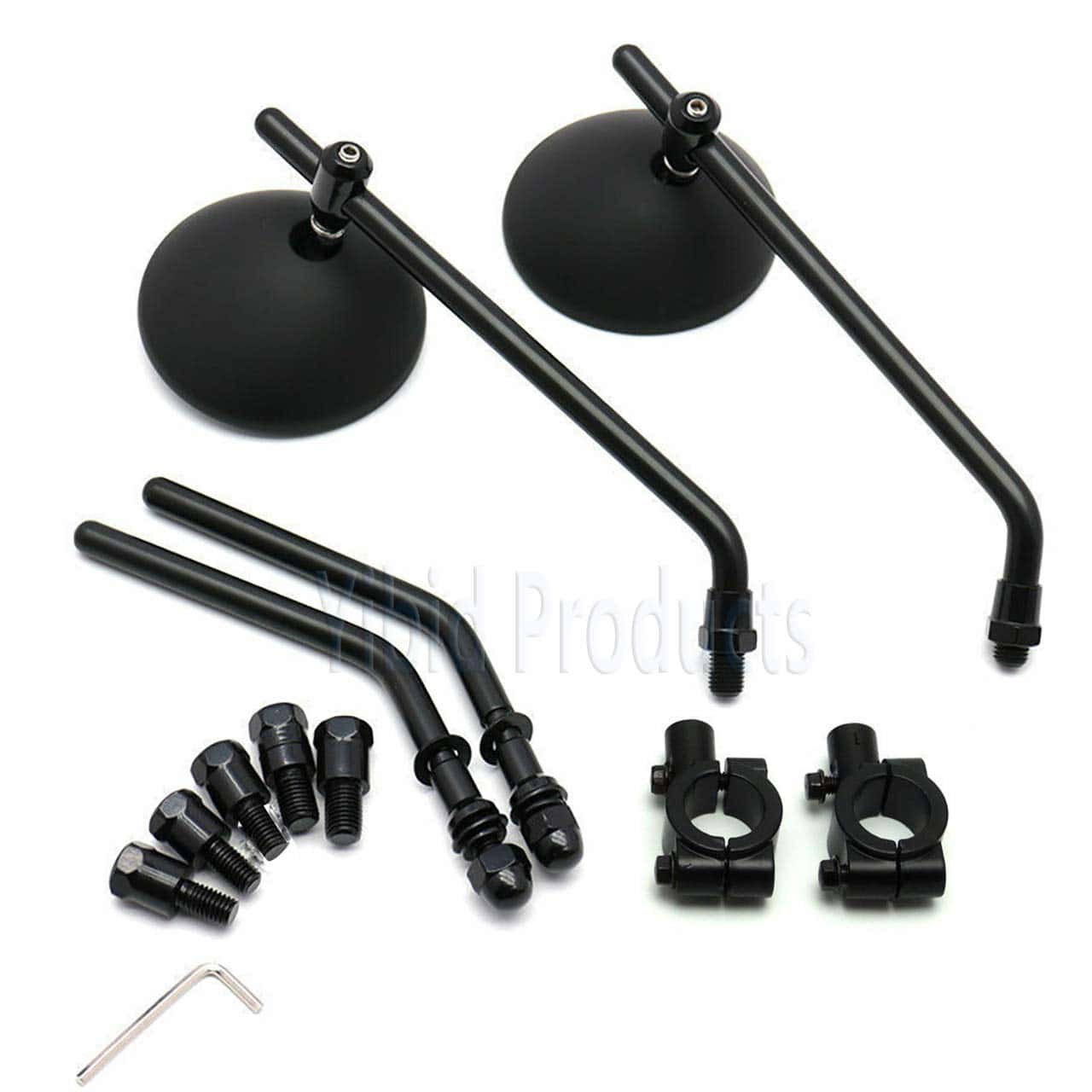 Yibid Espejos Retro Universales Redondos de 3" Negros Mate - Imagen 6