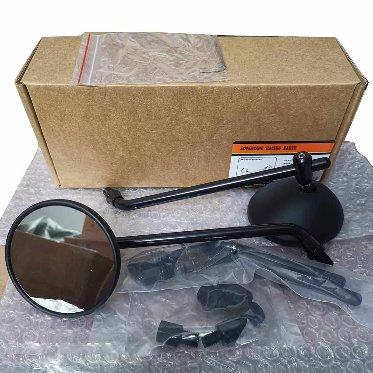 Yibid Espejos Retro Universales Redondos de 3" Negros Mate - Imagen 9