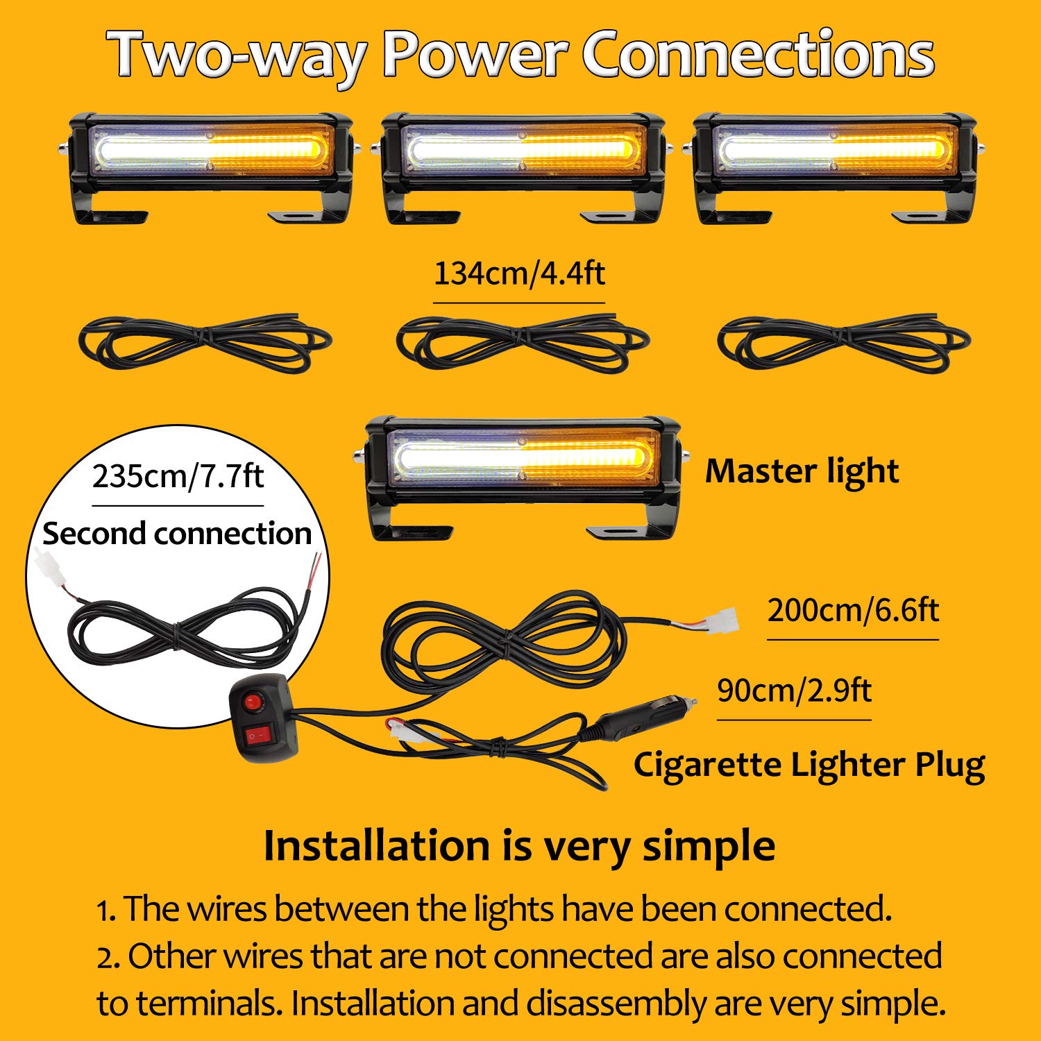 Luces de emergencia LED EASE2U para vehículos, camiones, 4 - Imagen 3