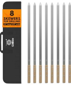Brochetas premium GrillBee de 23 pulgadas de largo y 5/8 de