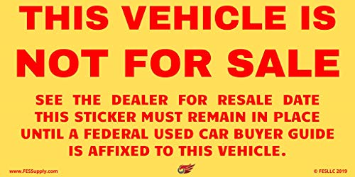 Calcomanías "Este Vehículo No Está a la Venta" para