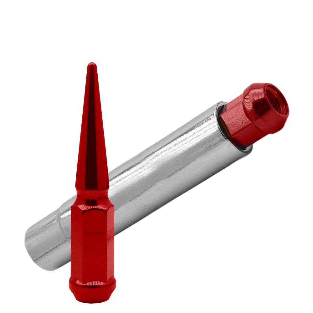 32 Tuercas de Bloqueo de Púas 14x2 Rojo 4.4" Altas - Imagen 4