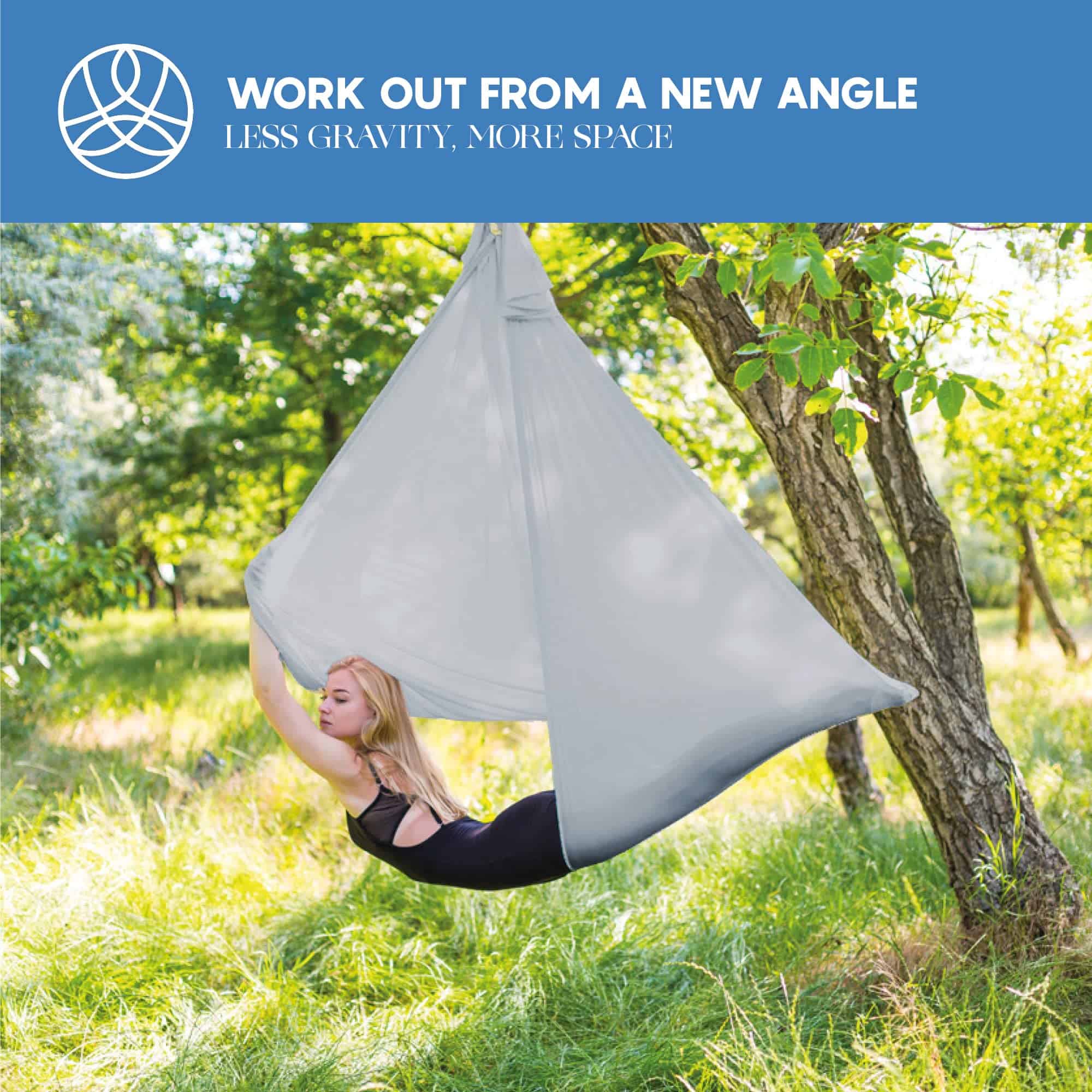 Aum Active Aerial Silk Yoga Hammock & -Plata - Imagen 6