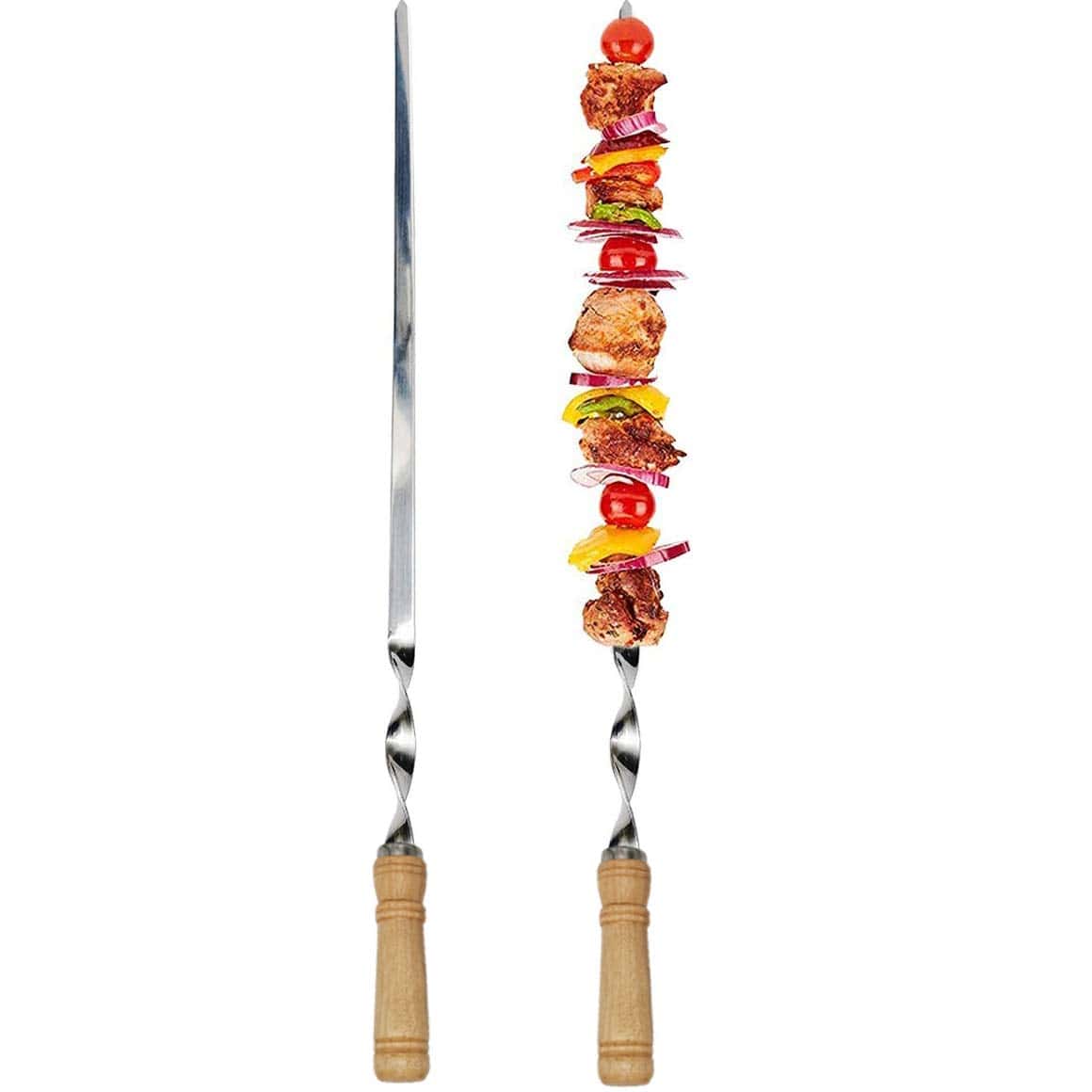 Amestar 12 Pack Kabob Skewers BBQ Brochetas de Acero - Imagen 4