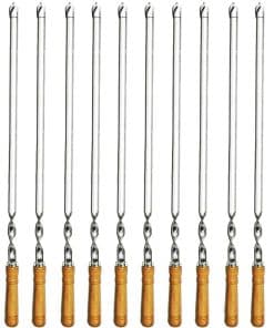 Amestar 12 Pack Kabob Skewers BBQ Brochetas de Acero