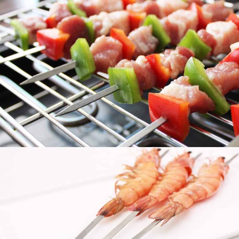 Amestar 12 Pack Kabob Skewers BBQ Brochetas de Acero - Imagen 8