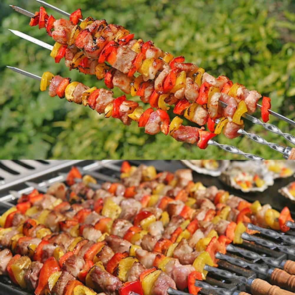 Amestar 12 Pack Kabob Skewers BBQ Brochetas de Acero - Imagen 7