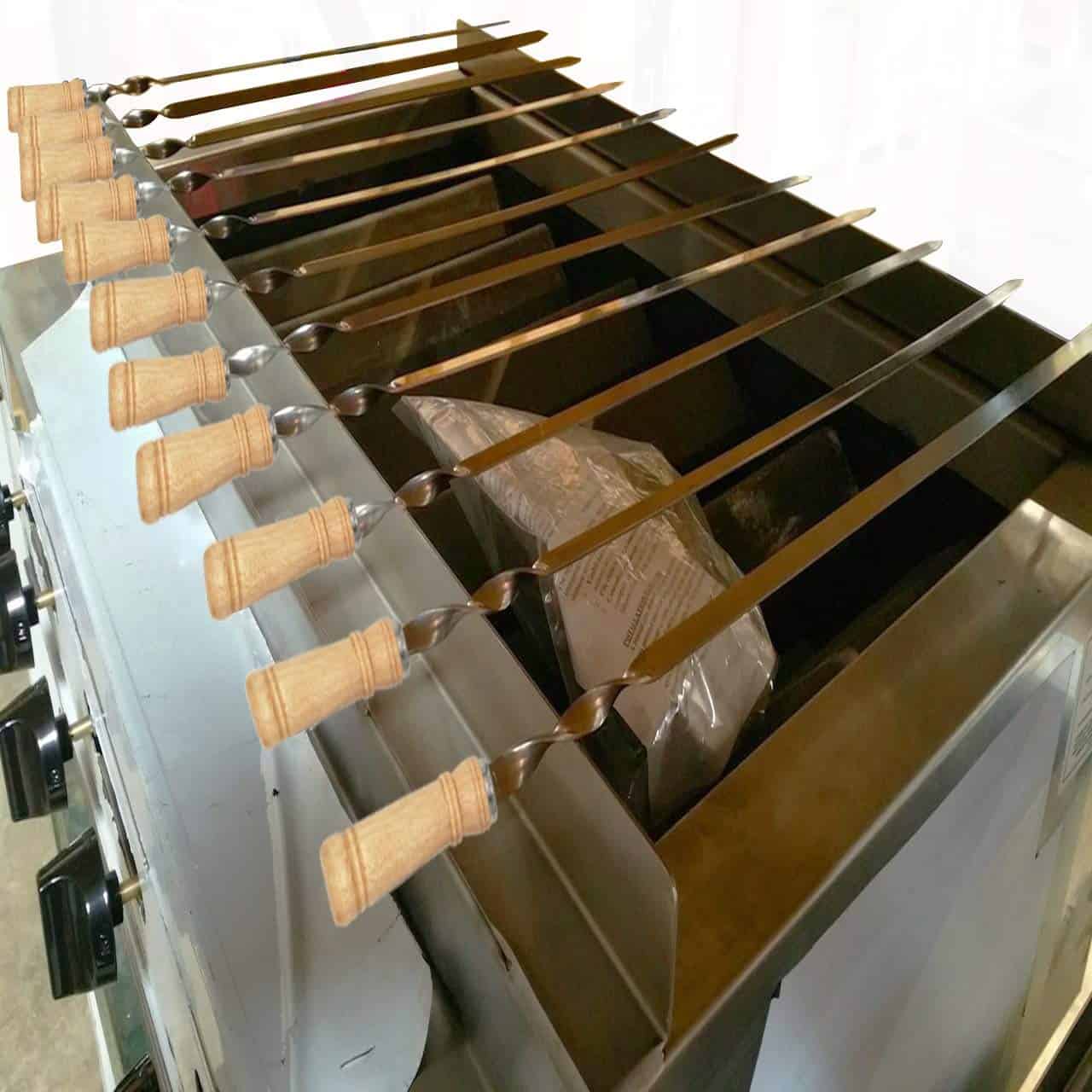 Amestar 12 Pack Kabob Skewers BBQ Brochetas de Acero - Imagen 9