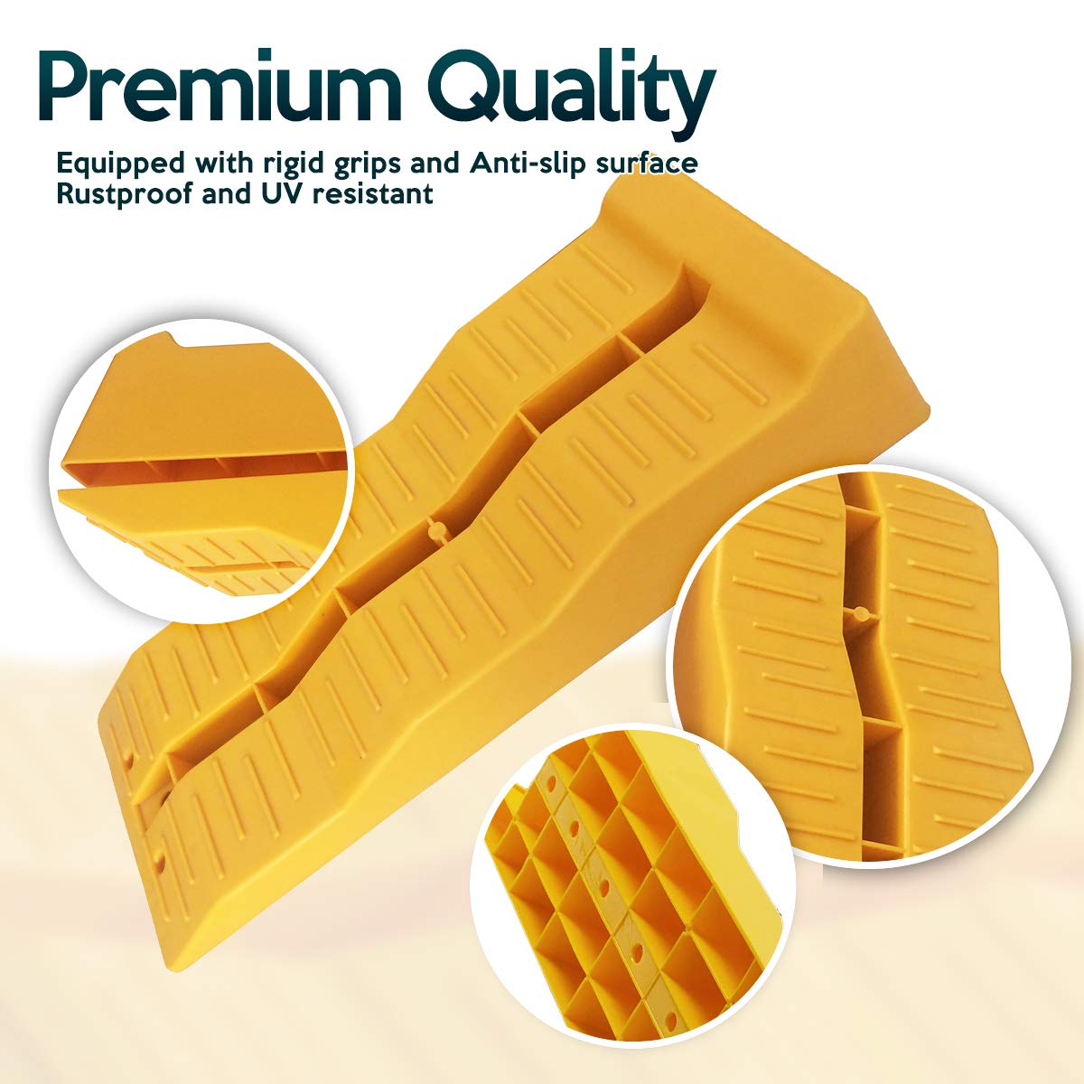 Rampas Niveladoras Automotrices ZONETECH - Juego de 4 Cuñas - Imagen 3