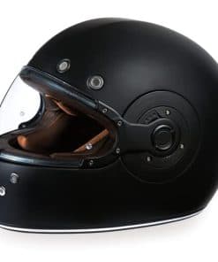 Cascos retro Daytona de cara completa - -Negro Mate, Acentos