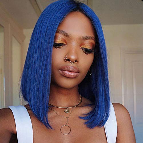 Peluca Bob Azul Smartinnov 13x4 Encaje Frontal de Cabello - Imagen 5