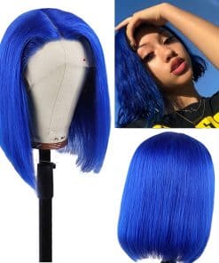 Peluca Bob Azul Smartinnov 13x4 Encaje Frontal de Cabello