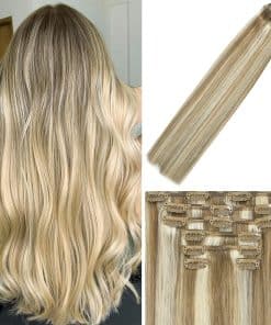 Extensiones de Cabello Clip In de Pelo Humano Mezclado