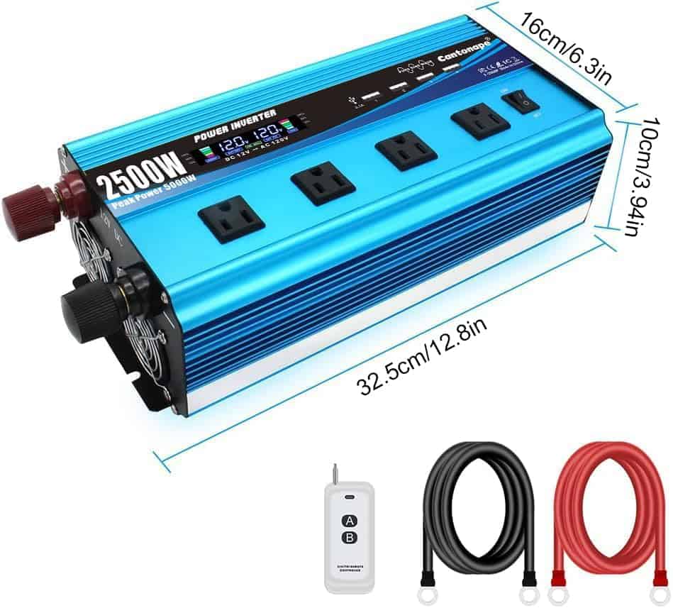 Inversor de onda sinusoidal pura Cantonape 2500W DC 12V a - Imagen 8