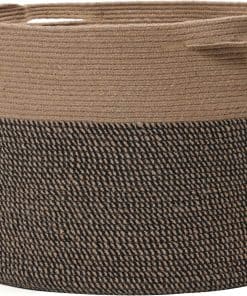 Canasta grande de cuerda de algodón de 24" x 24" x 17",