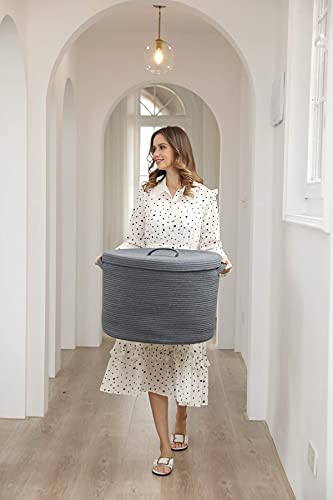 Canasta de Almacenamiento Extra Grande de 20" -Gris Oscuro - Imagen 3