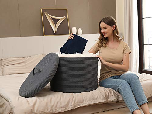 Canasta de Almacenamiento Extra Grande de 20" -Gris Oscuro - Imagen 10