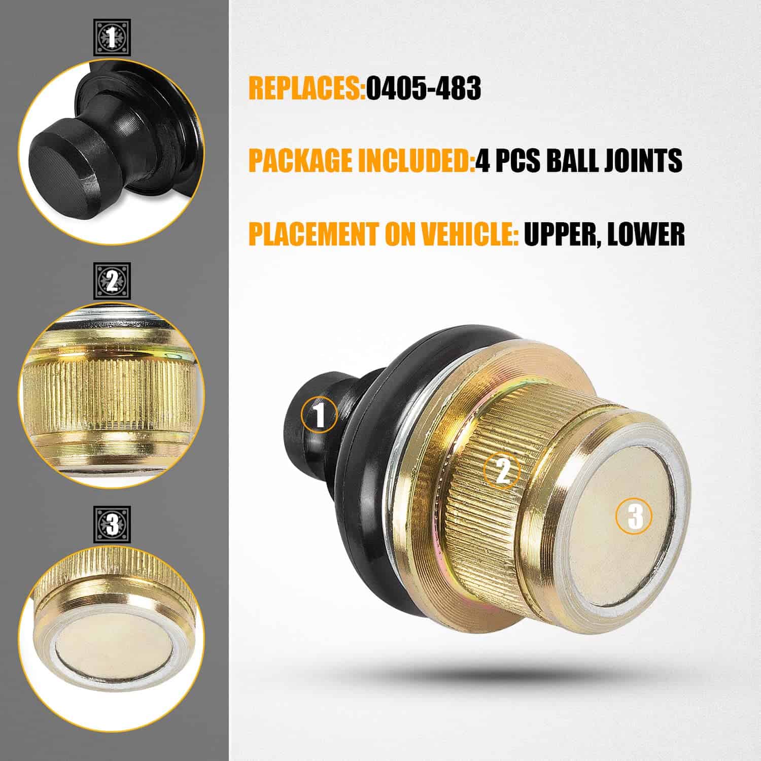 RANSOTO 0405-483 Conjunto de Rótulas Superior e Inferior - Imagen 5