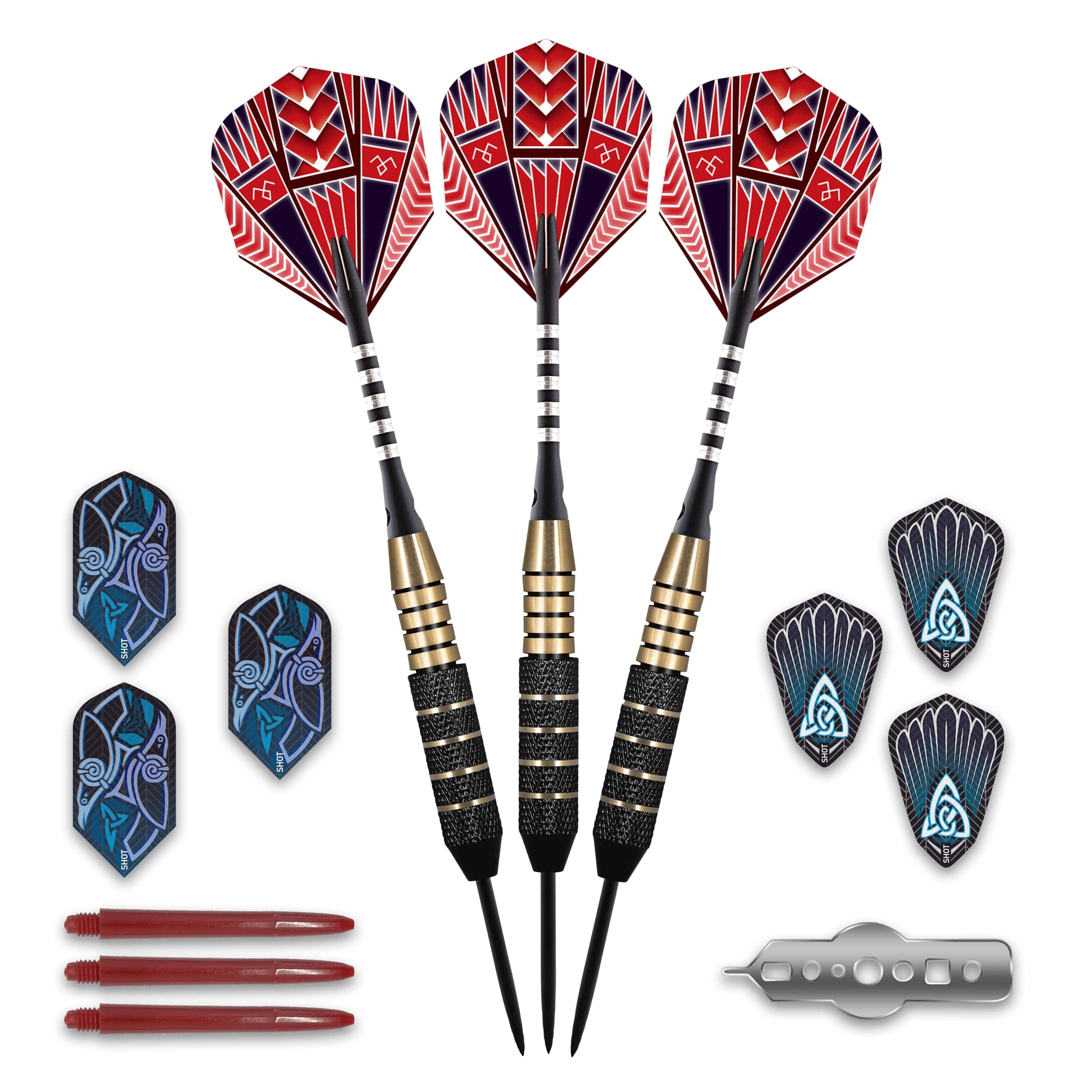 Set de regalo de dardos con punta de acero Shot!, 20 piezas - Imagen 3