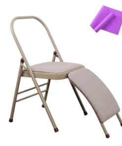 Silla Auxiliar de Yoga INNOLIFE con Soporte -Gris con Banda