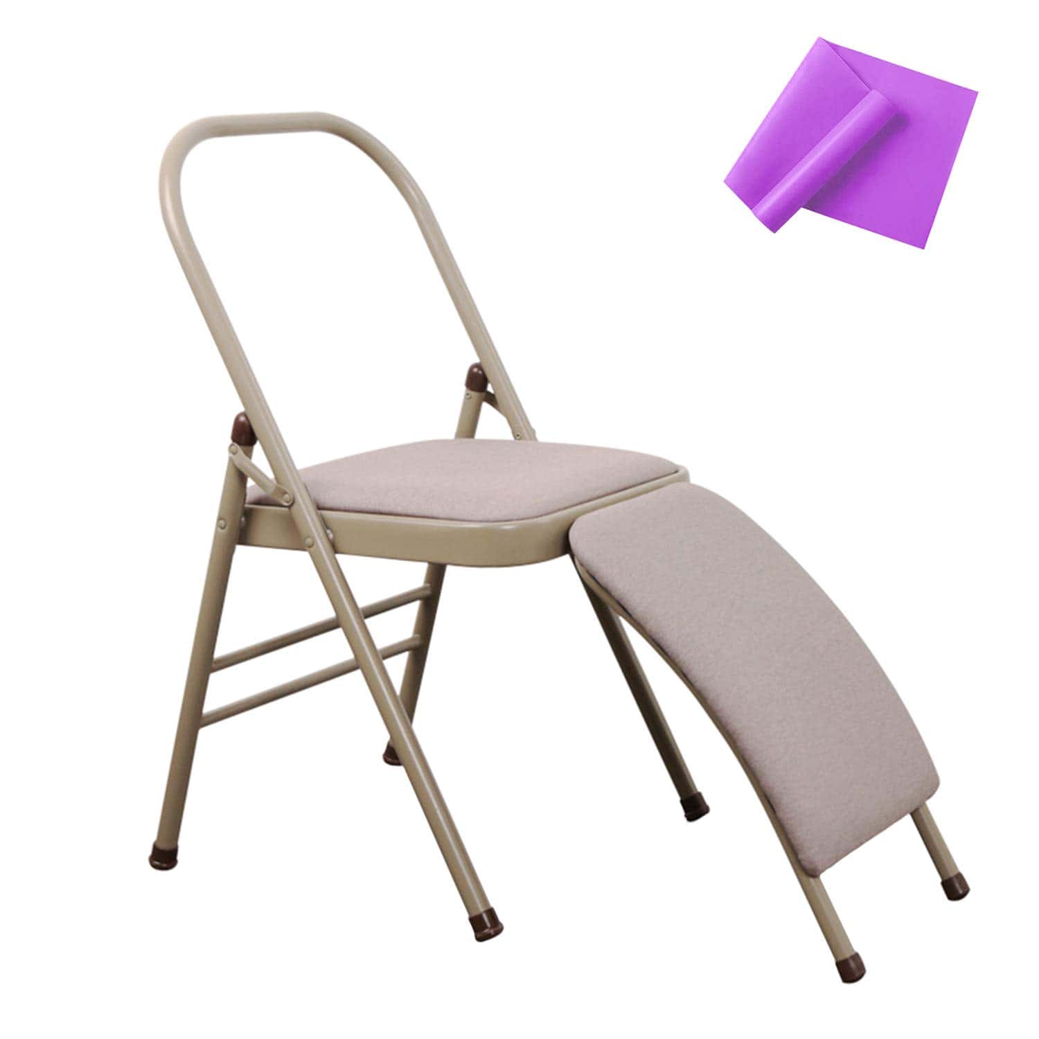 Silla Auxiliar de Yoga INNOLIFE con Soporte -Gris con Banda