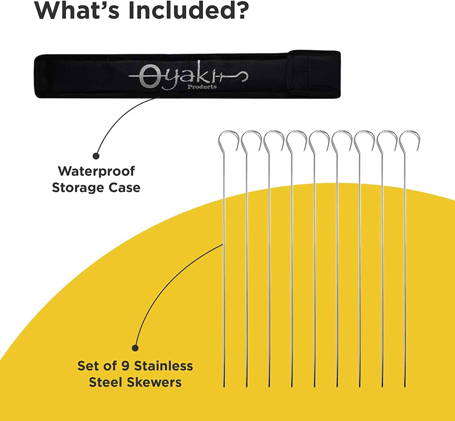 Brochetas de metal plano para barbacoa O-Yaki - Juego de 8 - Imagen 4