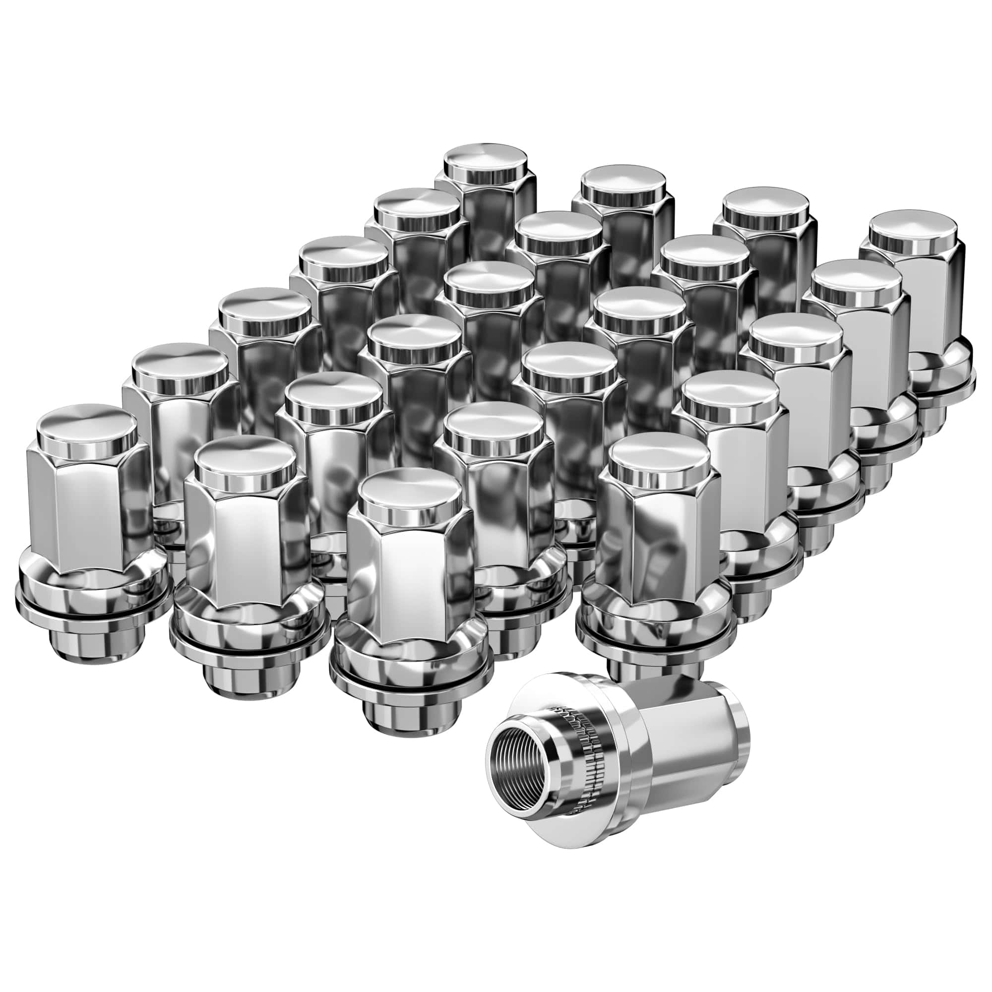 YIZBAP 24PCS 12x1.5 Tuercas de acero cromado estilo OEM