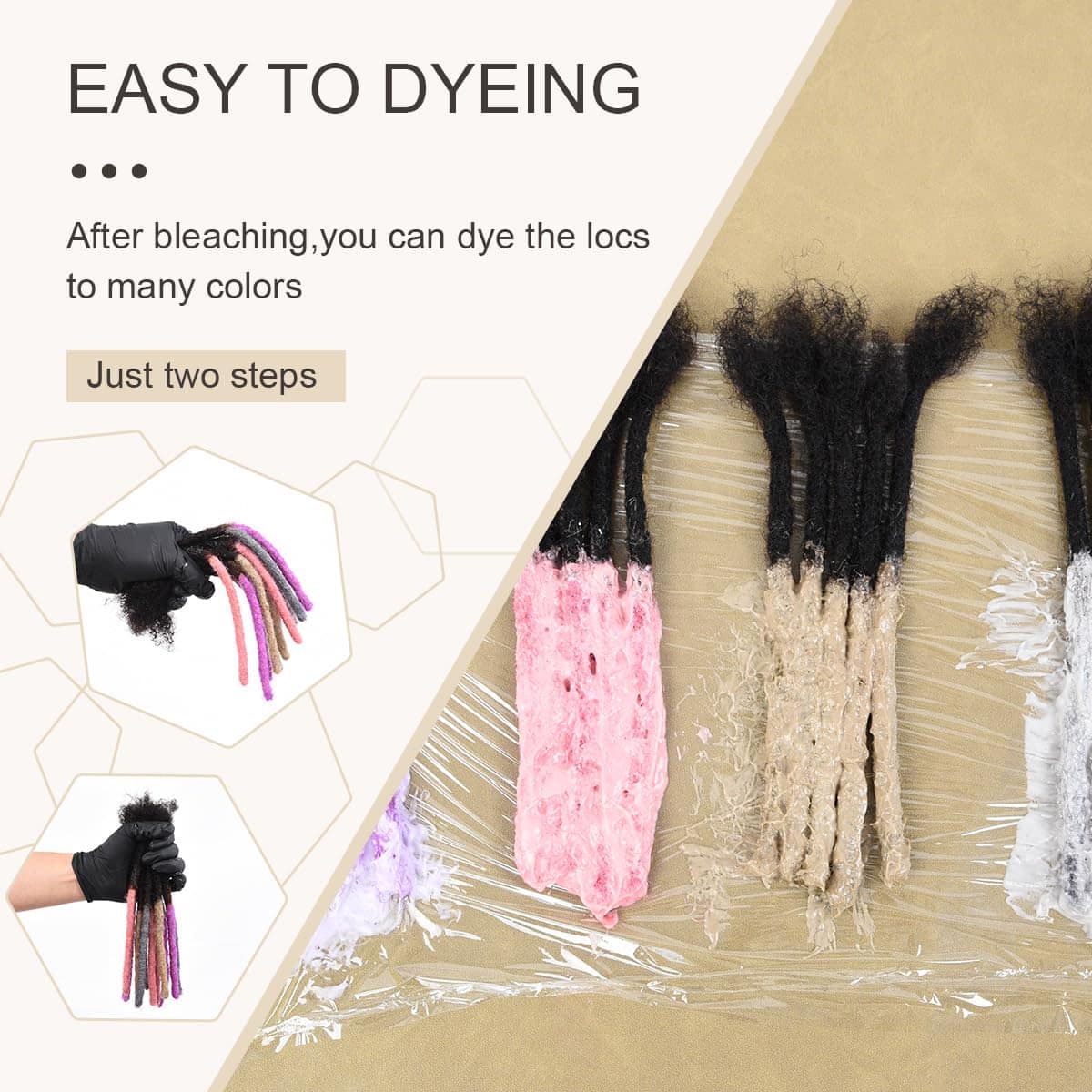 Extensiones de Dreadlocks de Pelo Humano Real de 0.2cm y - Imagen 7