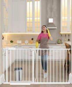 HOOOEN Puerta de bebé extra ancha altura extra para