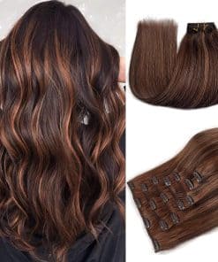 Extensiones de Cabello Clip en Cabello Humano Marrón