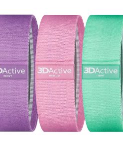 Bandas de Resistencia de Tela 3DActive -Morado, Rosa, Verde