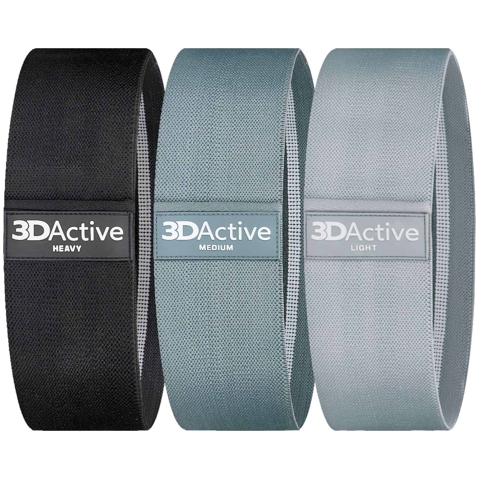 Bandas de resistencia de tela 3DActive -Negro, Gris Oscuro,
