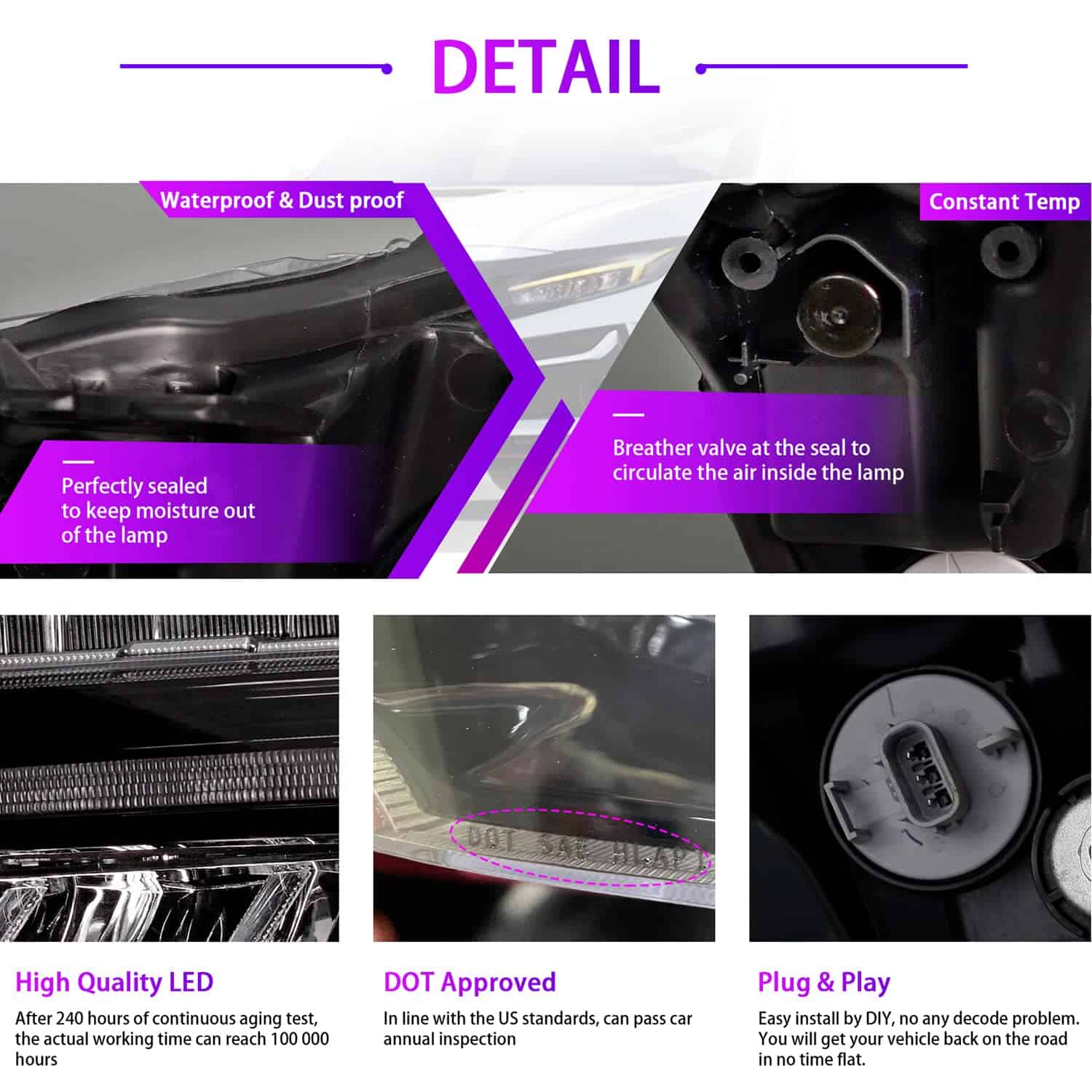 Faros ARCHAIC para Honda Civic de 10ª Generación 2016-2022, - Imagen 5