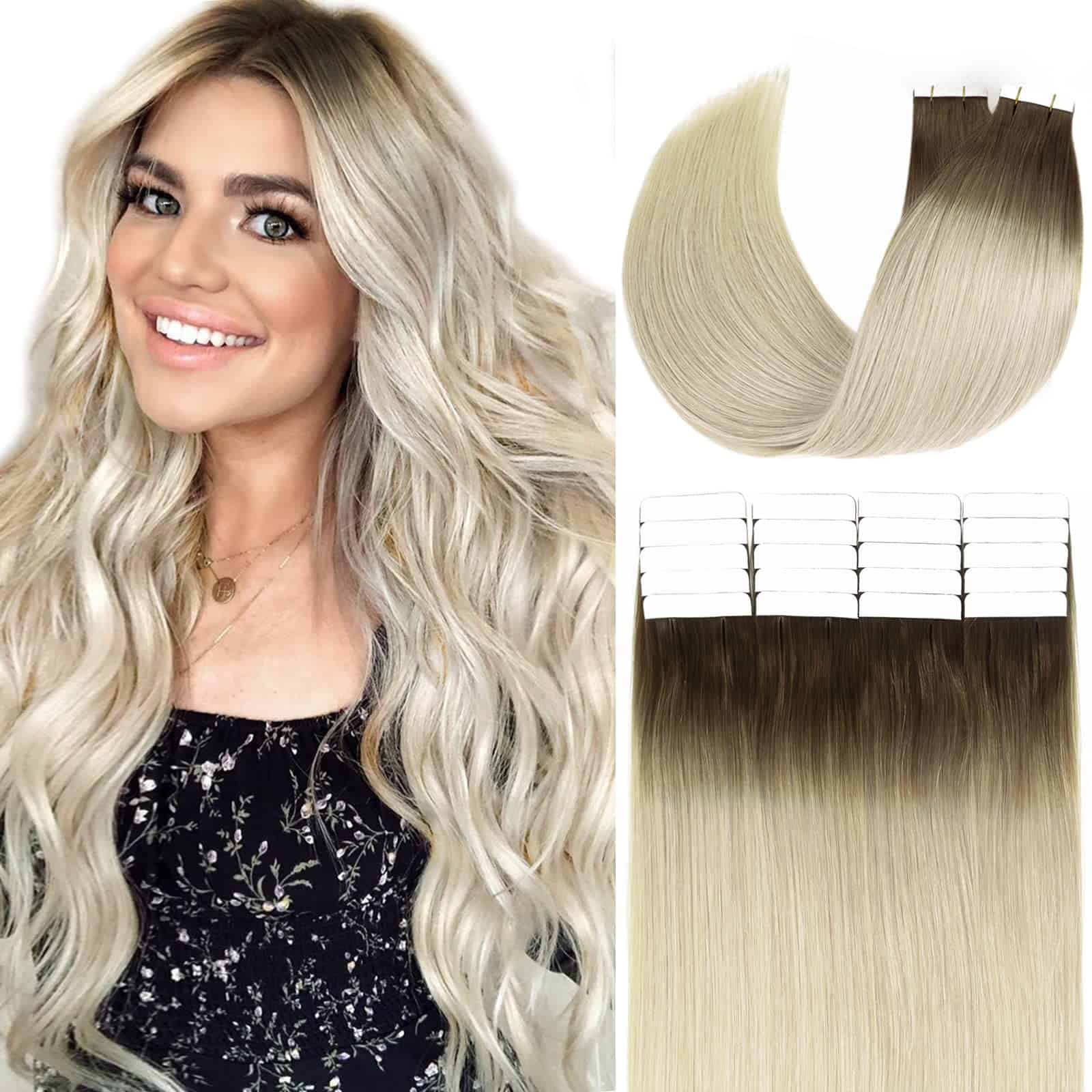 Extensiones de Cabello Natural Remy Tape in Dip Dyed