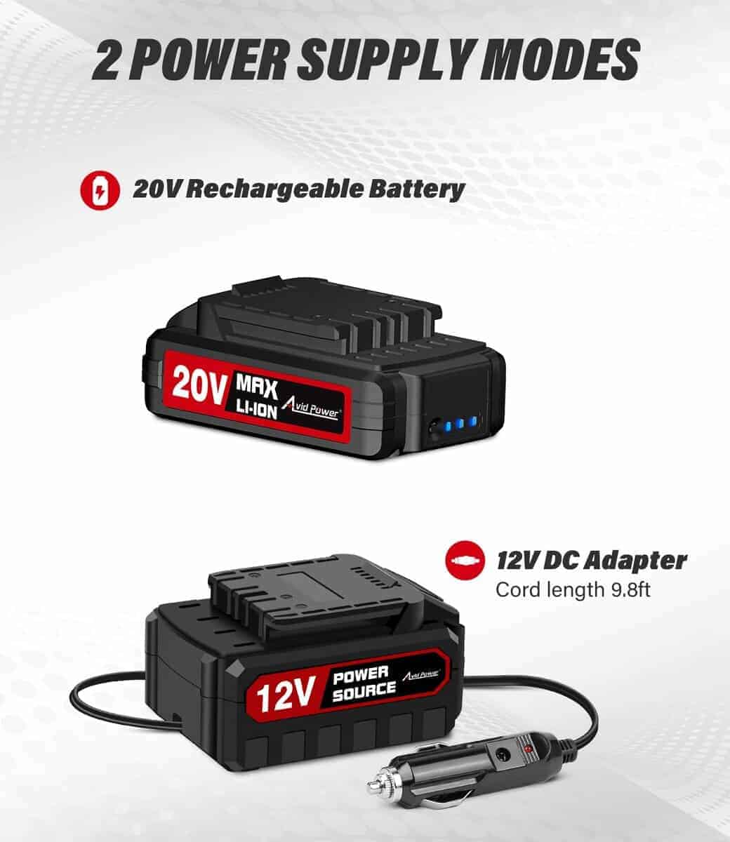 Inflador de neumáticos portátil AVID POWER, -Rojo - Imagen 4