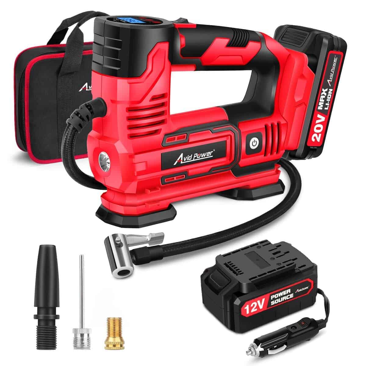 Inflador de neumáticos portátil AVID POWER, -Rojo
