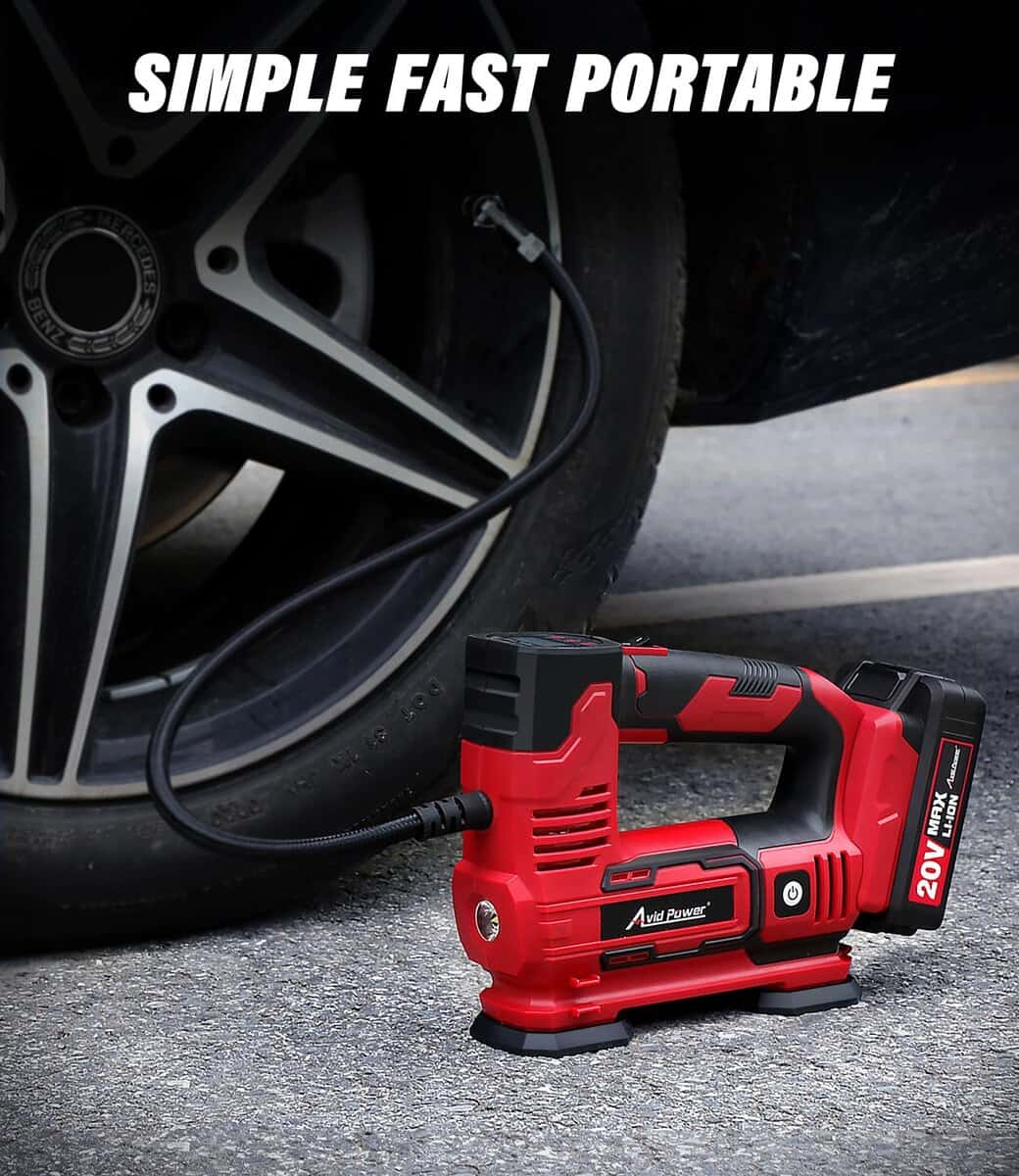 Inflador de neumáticos portátil AVID POWER, -Rojo - Imagen 7