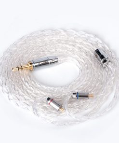Cable de auriculares de plata de 8 núcleos 2 pines 0.78mm