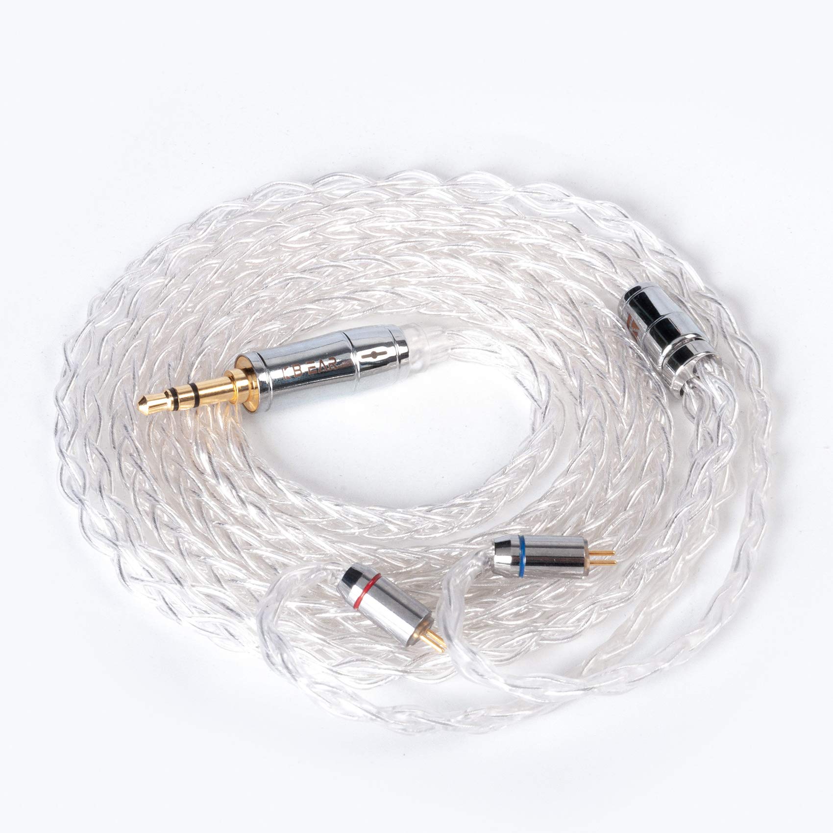 Cable de auriculares de plata de 8 núcleos 2 pines 0.78mm