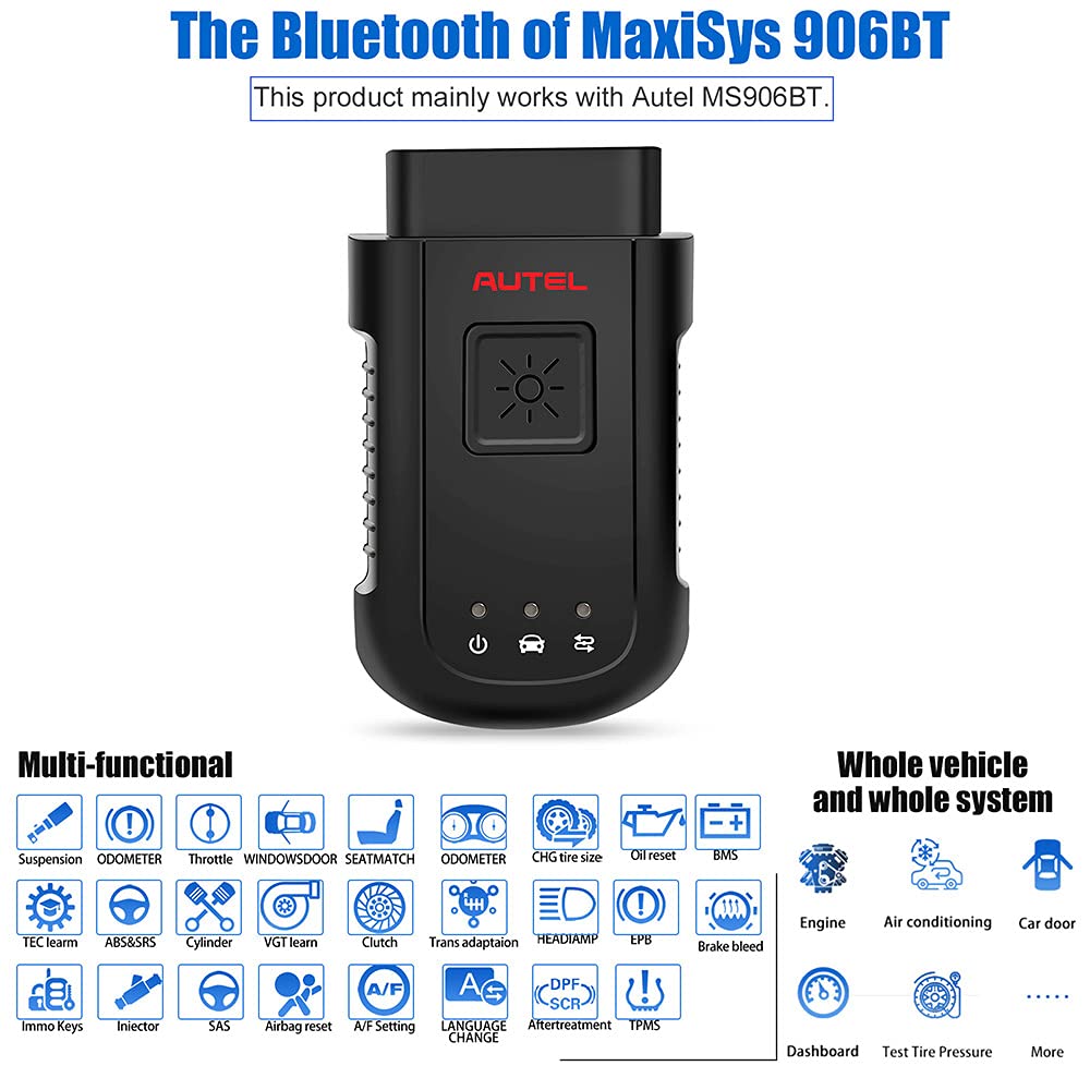 Adaptador Bluetooth compacto Autel MaxiSYS VCI100, Interfaz - Imagen 3