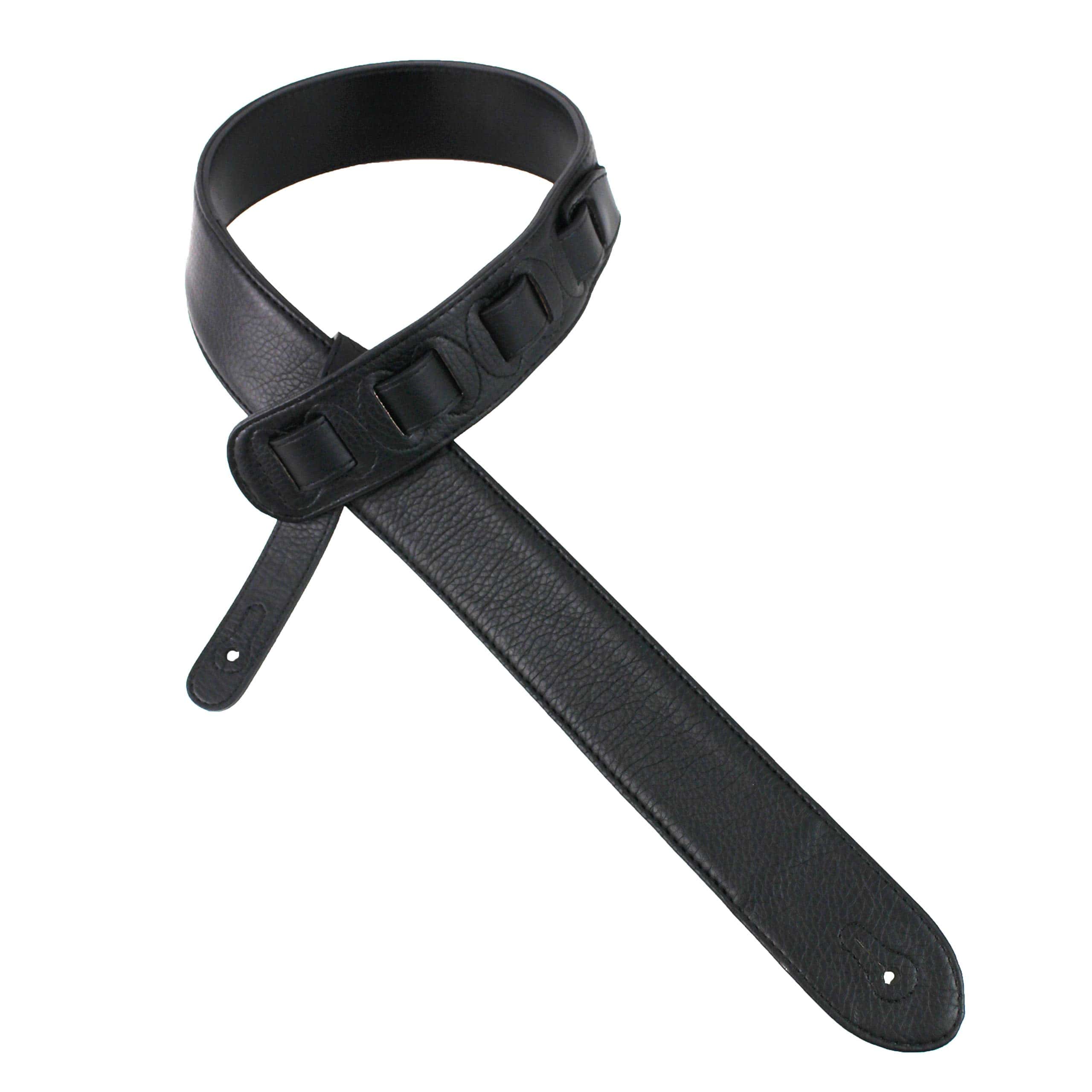 Correa de guitarra acolchada de cuero negro y marrón con - Imagen 9