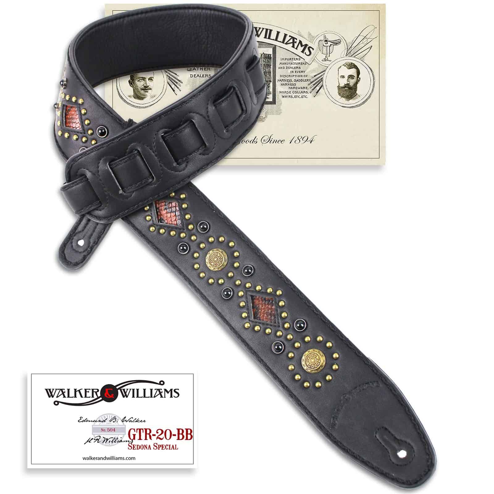 Correa de guitarra Walker And Williams GTR-20-BB Black On - Imagen 9